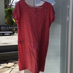 Columbia Heathered Coral Red Short Sleeve Dress